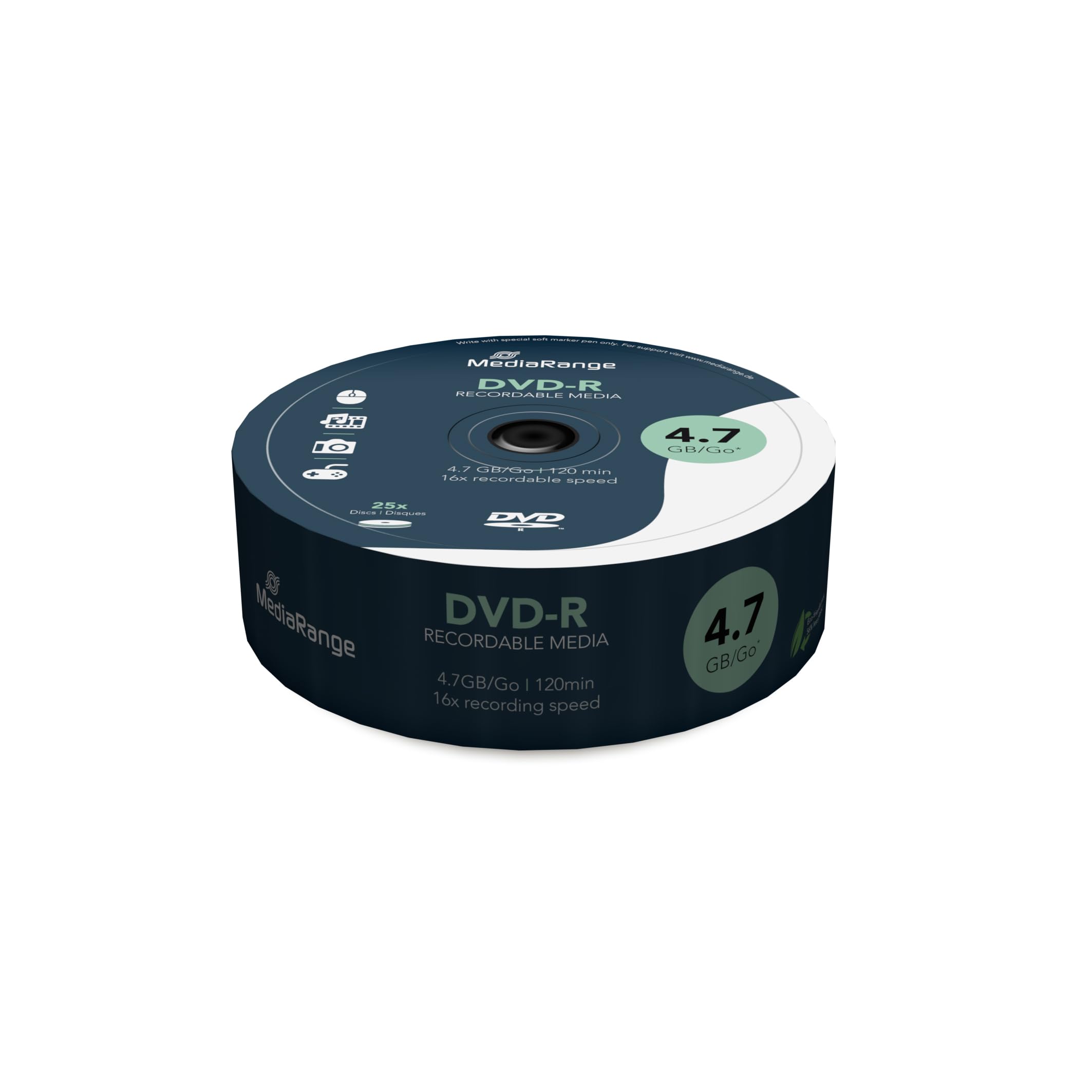 MediaRange MR403 DVD-R 4.7GB 16x (25) Cake Box once writable