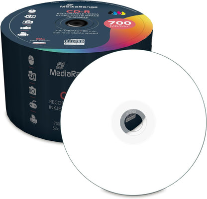MediaRange MR208 CDR80 700MB 52x (50) white Cake Box ink jet printable