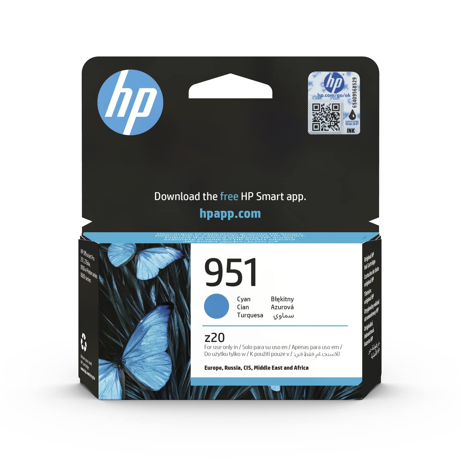 HP 951 CN050AE, Cian, Cartucho de Tinta Original, de 700 páginas, para impresoras HP Officejet Pro serie 8600, 8100, 251dw y 276sw