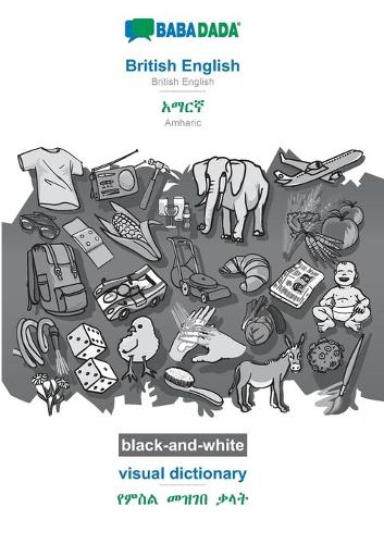 British English - Amharic (in Geʽez script), visual dictionary, BW