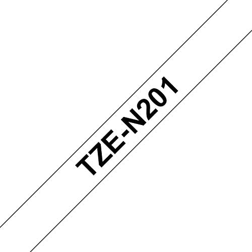 Brother TZe-N201 Labelling Tape Cassette, Black on White, 3.5mm (W) x 8M (L), Non-Laminated, Brother Genuine Supplies, TZEN201
