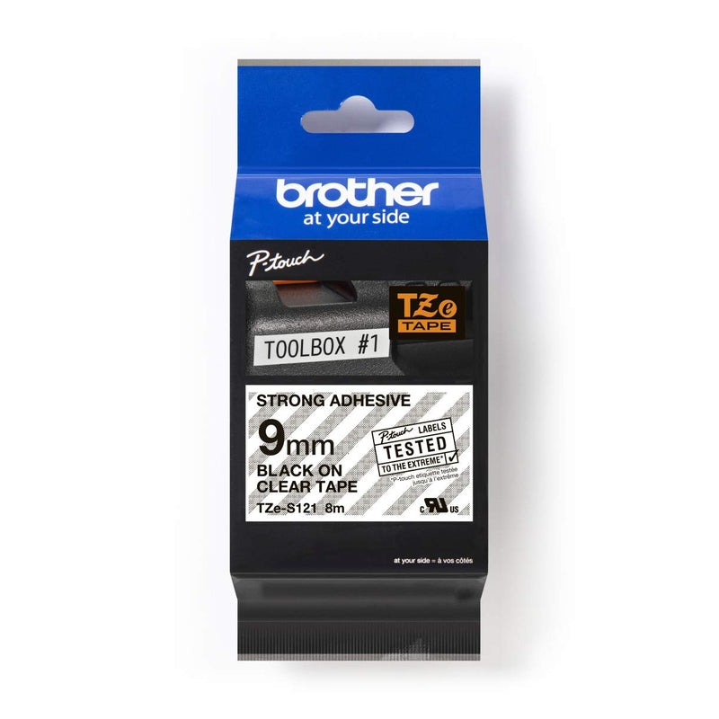 Tze-S121 Laminated Tape 9Mm 8M Black On Clear Extra-Strong