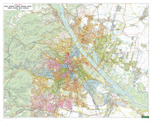 Vienna, City Plan 1:20.000, rolled in a tube, freytag & bern