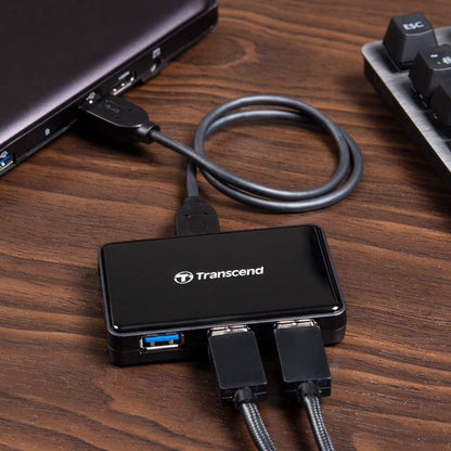 Transcend HUB3 4-port USB Hub - USB3.0 - with power supply