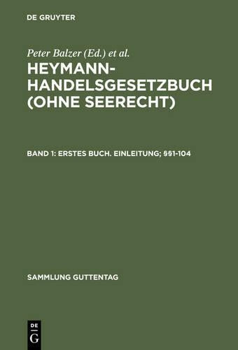Erstes Buch. Einleitung; §§1-104 (Sammlung Guttentag) (German Edition
