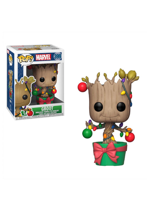 Funko POP! Bobble: Marvel: Holiday Groot With Lights and Ornaments - Marvel Comics - Collectable Vinyl Figure - Gift Idea - Official Merchandise - Toys for Kids & Adults - Comic Books Fans