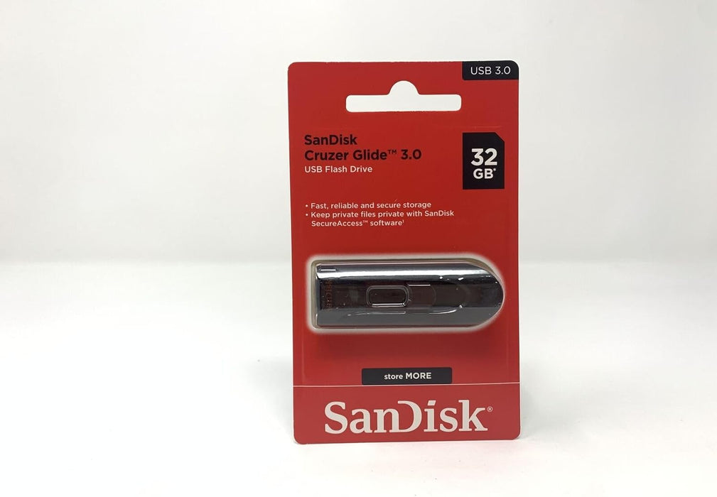 SanDisk Cruzer Glide 2.0 USB-Flash-Laufwerk 32 GB (Teilen, Speichern und Schützen von Dateien, SecureAccess Software, 128-bit AES Verschlüsselung, Kennwortschutz