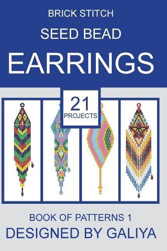 Brick stitch seed bead earrings. Book of patterns