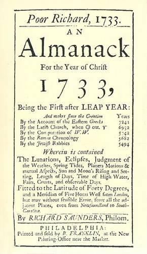 Poor Richard's Almanack, 1733