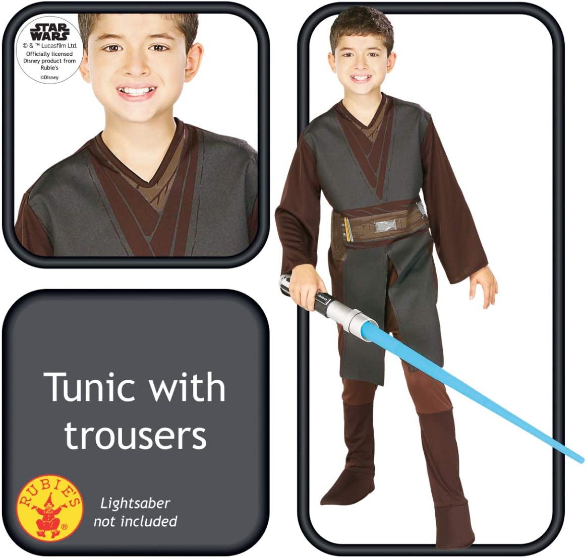 Rubie's Official Disney Star Wars Anakin Skywalker, Childs Costume, Kids Fancy Dress