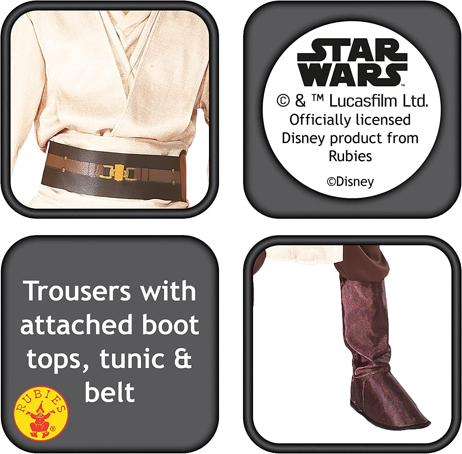 Rubie's Official Disney Star Wars Jedi Deluxe Child Costume, Kids Fancy Dress 5-6 Years