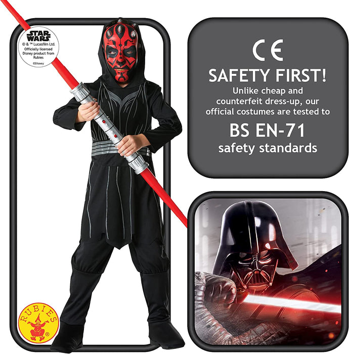 Rubie's Official Disney Star Wars Darth Maul, Child Costume - Large Ages 7 -8 , Black