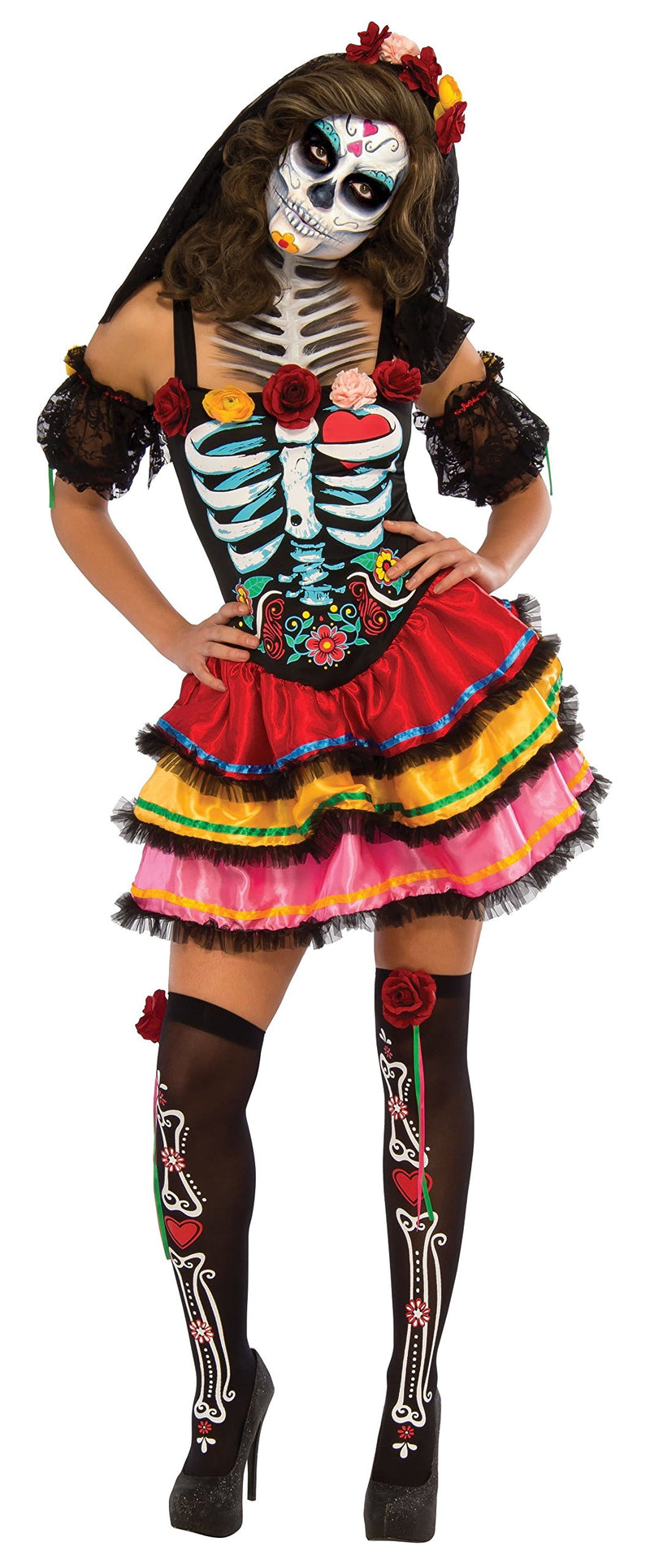 Rubie's Official Ladies Day of The Dead Senorita Skeleton Halloween, Adult Costume - Medium
