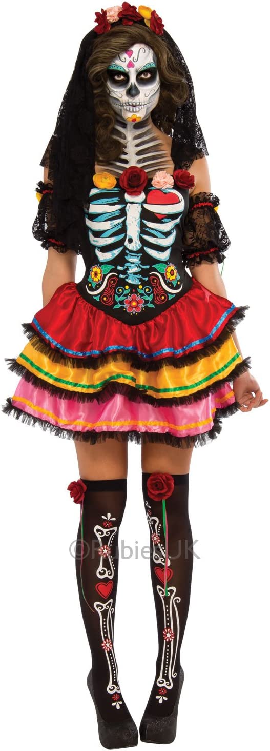 Rubie's Official Ladies Day of The Dead Senorita Skeleton Halloween, Adult Costume - Medium