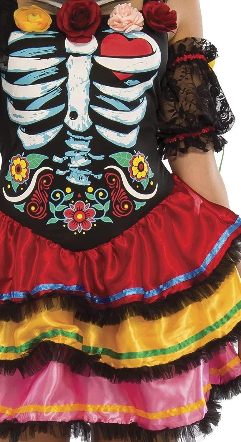 Rubie's Official Ladies Day of The Dead Senorita Skeleton Halloween, Adult Costume - Medium
