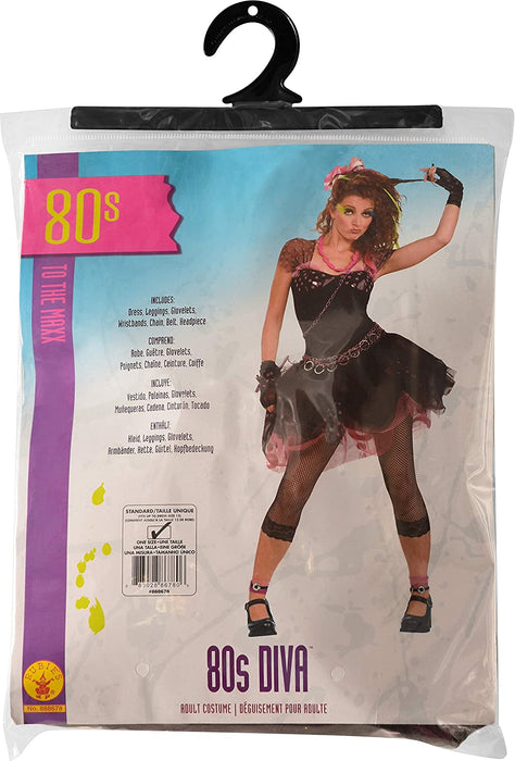 Generique - 80s diva costume for women, one size fits all (UK dress size 10-12