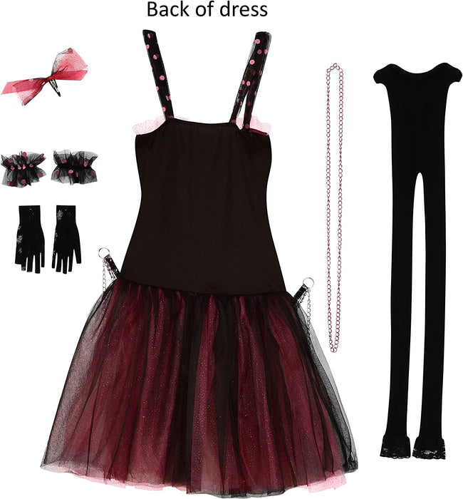 Generique - 80s diva costume for women, one size fits all (UK dress size 10-12