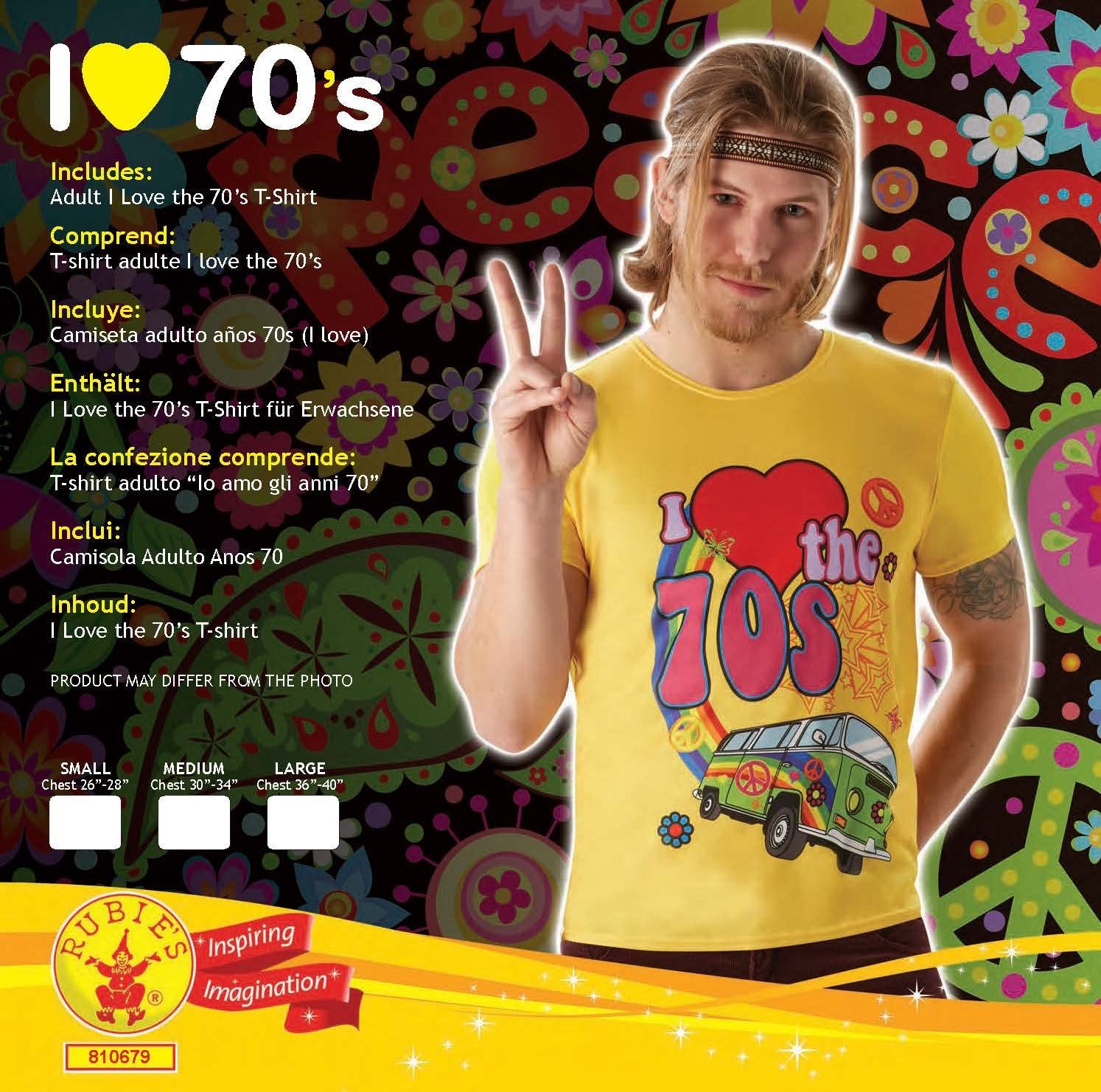 Rubie's 810679 Official I Love the 70's T-Shirt Adult Costume