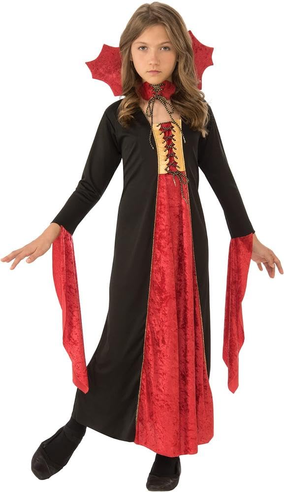 Rubie's Official Gothic Vampiress, Halloween Velvet Dress, Girls Costume