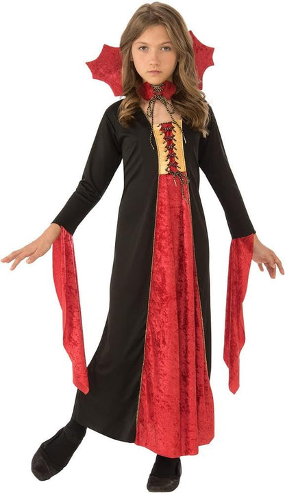 Rubie's Official Gothic Vampiress, Halloween Velvet Dress, Girls Costume