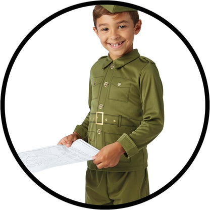 Rubie's Official WW2 Soldier Children's Costume, Kids Fancy Dress