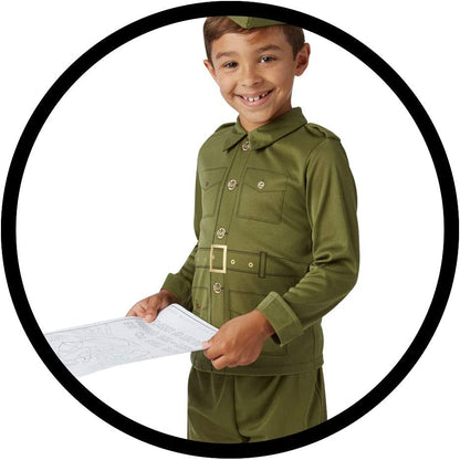 Rubie's Official WW2 Soldier Children's Costume, Kids Fancy Dress