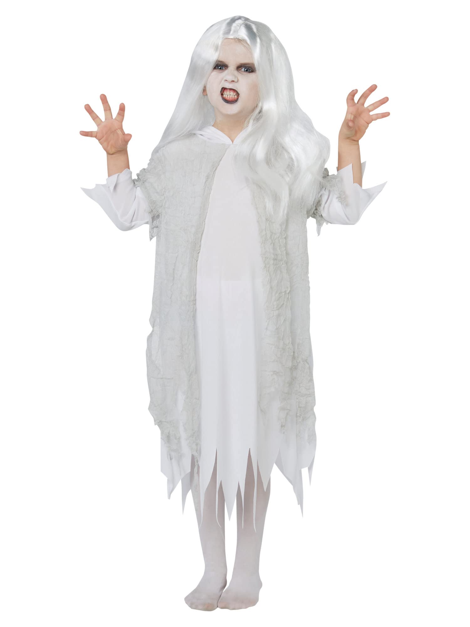 Rubie's Official Ghostly Spirit Halloween Childs Costume & Wig, Haunting Ghost Ghoul