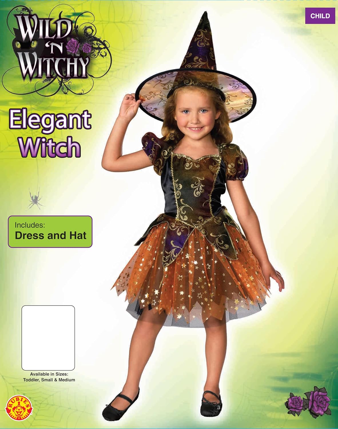 Rubie's Official Halloween Glitter Elegant Witch Childs Costume