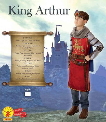 Rubies Official King Arthur Childs Costume, Kids Fancy Dress Halloween 9-10 Years