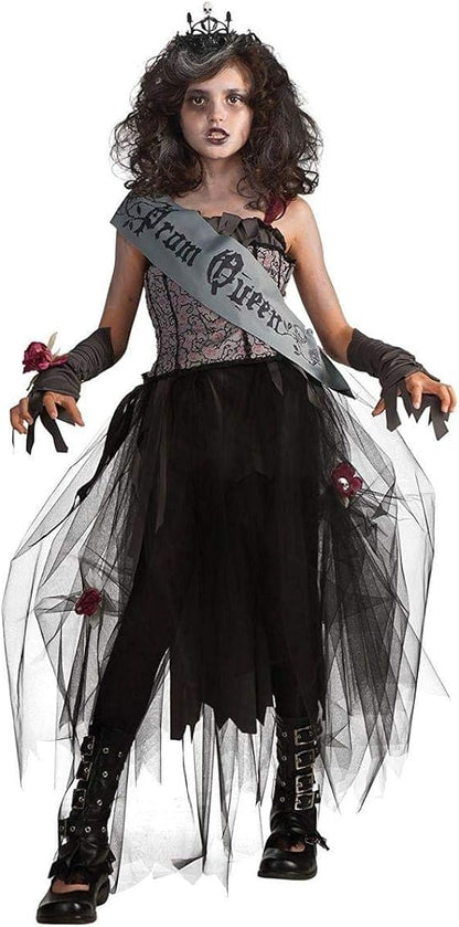 Prom Queen Gothic Scary Zombie Vampire Fancy Dress Halloween Child Girls Costume (5-7 years