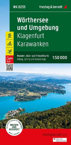 Wörthersee und Umgebung, Wander-, Rad- und Freizeitkarte 1:50.000, freytag & berndt, WK 0233: Klagenfurt - Karawanken, mit APP, wasserfest und reißfest (freytag & berndt Wander-Rad-Freizeitkarten