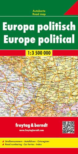 Europe Political Road Map 1:3 500 000
