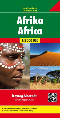 Africa Map, Pleated Physical/Political 1:8 000 000