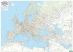 Railway + Ferries Europe Map Flat in a Tube 1:5 500 000
