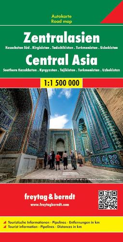 Central Asia - Kazakhstan South - Kyrgyzstan - Tajikistan - Turkmenistan - Uzbekistan Road Map 1:1 500 000