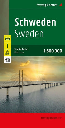 Sweden, road map 1:600,000 (English, French, German, Italian and Spanish Edition