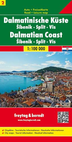 Sheet 2, Dalmatian Coast -  Ibenik - Split - Vis Road Map 1:100 000