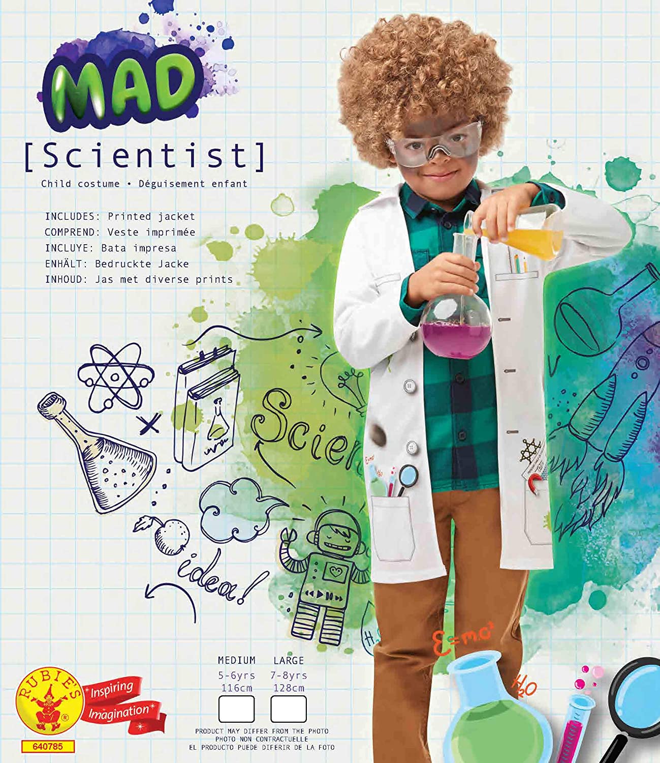 MAD SCIENTIST COSTUME - FANCY DRESS COSTUME (SIZE: L)
