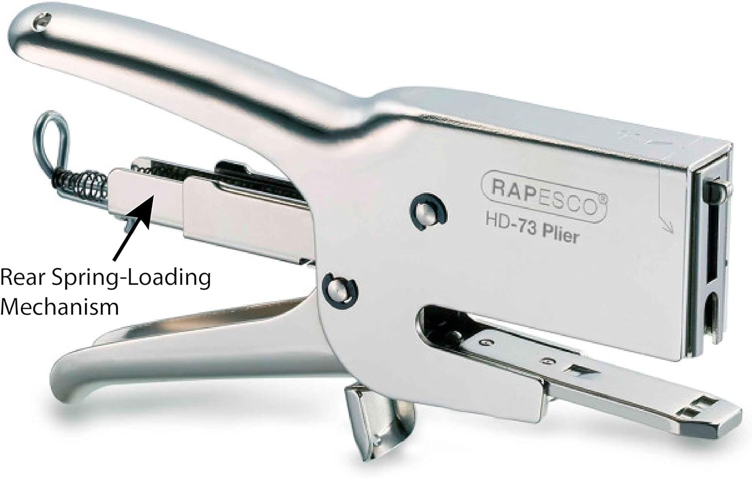 Rapesco 1169 HD-73 Heavy Duty Staple Plier, Uses Type 73/6-12 mm Staples, Silver