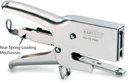 Rapesco 1169 HD-73 Heavy Duty Staple Plier, Uses Type 73/6-12 mm Staples, Silver
