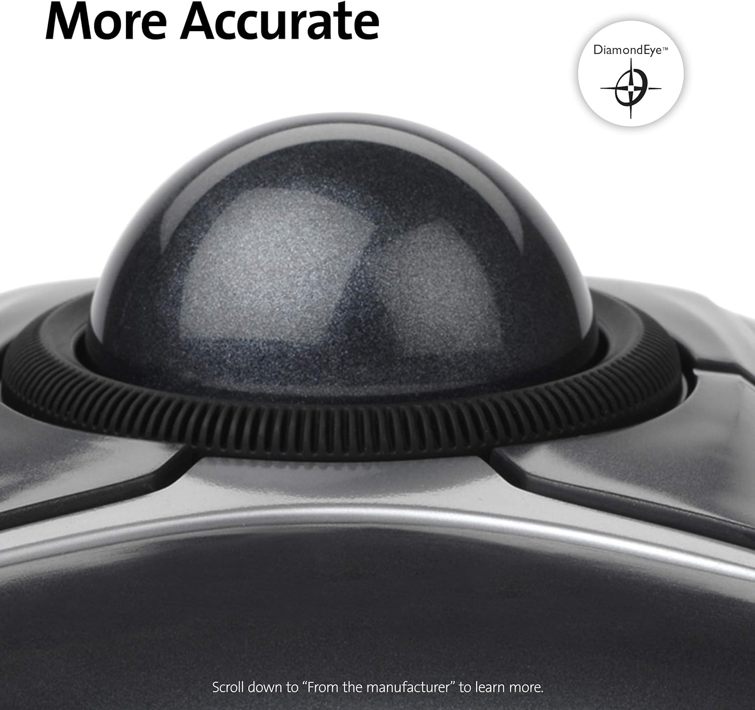 Kensington Expert Mouse - Wired Ergonomic TrackBall Mouse for PC, Mac and Windows with Scroll Ring, Ambidextrous Design and Optical Tracking - Grey (64325