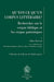 Qu'est-ce Qu'un Corpus Litteraire?