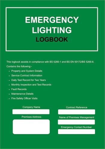 Emergency Lighting Logbook: 1 (Compliance Logbook