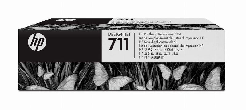 HP 711 C1Q10A Original DesignJet Printhead Replacement Kit, for HP DesignJet T120, T125, T130, T520, T525, T530 Large Format Printers, with Original HP 711 Cartridges Black, Cyan, Magenta, Yellow