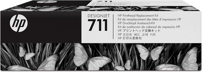 HP 711 C1Q10A Original DesignJet Printhead Replacement Kit, for HP DesignJet T120, T125, T130, T520, T525, T530 Large Format Printers, with Original HP 711 Cartridges Black, Cyan, Magenta, Yellow