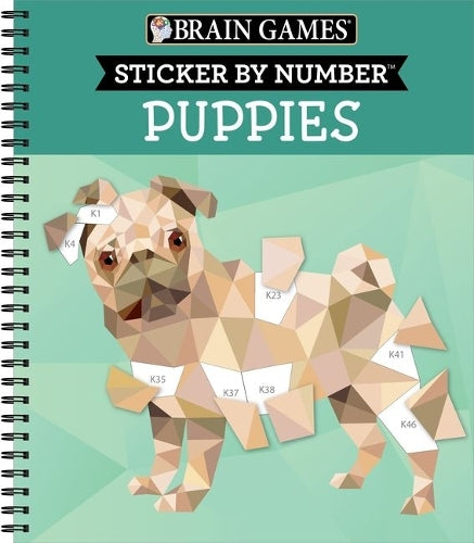 Brain Games - Sticker by Number: Puppies (14 Images to Sticker)