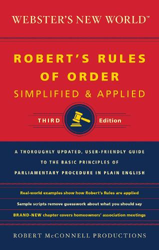 Webster's New World Robert's Rules Of Order Simplified And A