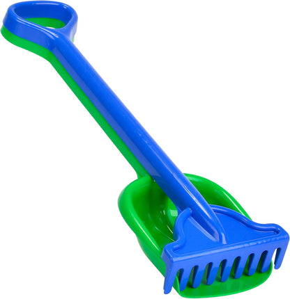 Simba 107124115 - Hark en schepset, 4-voudig gesorteerd - er wordt slechts één set geleverd, lengte 56 cm, zandbak, zandspeelgoed
