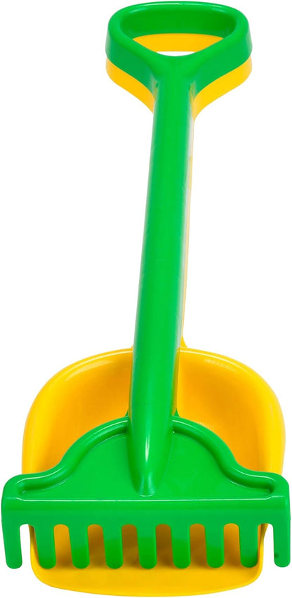 Simba 107124115 - Hark en schepset, 4-voudig gesorteerd - er wordt slechts één set geleverd, lengte 56 cm, zandbak, zandspeelgoed