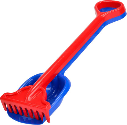 Simba 107124115 - Hark en schepset, 4-voudig gesorteerd - er wordt slechts één set geleverd, lengte 56 cm, zandbak, zandspeelgoed